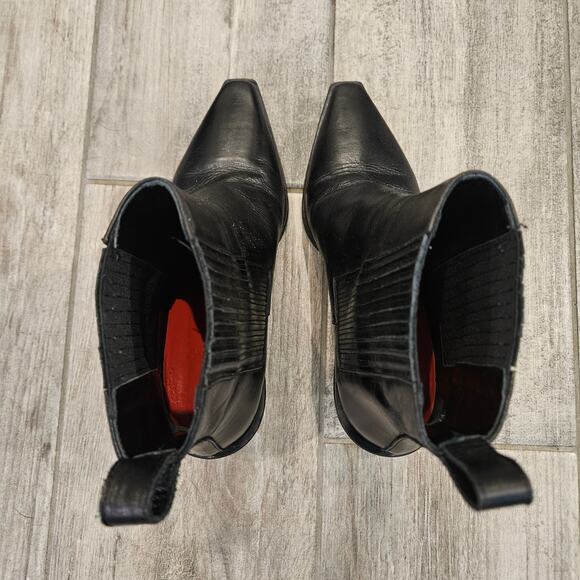 Aeyde Leather Chelsea Boots Womens Size 37 US 6.5 Black Ankle Block Heel Luxury - Picture 5 of 13